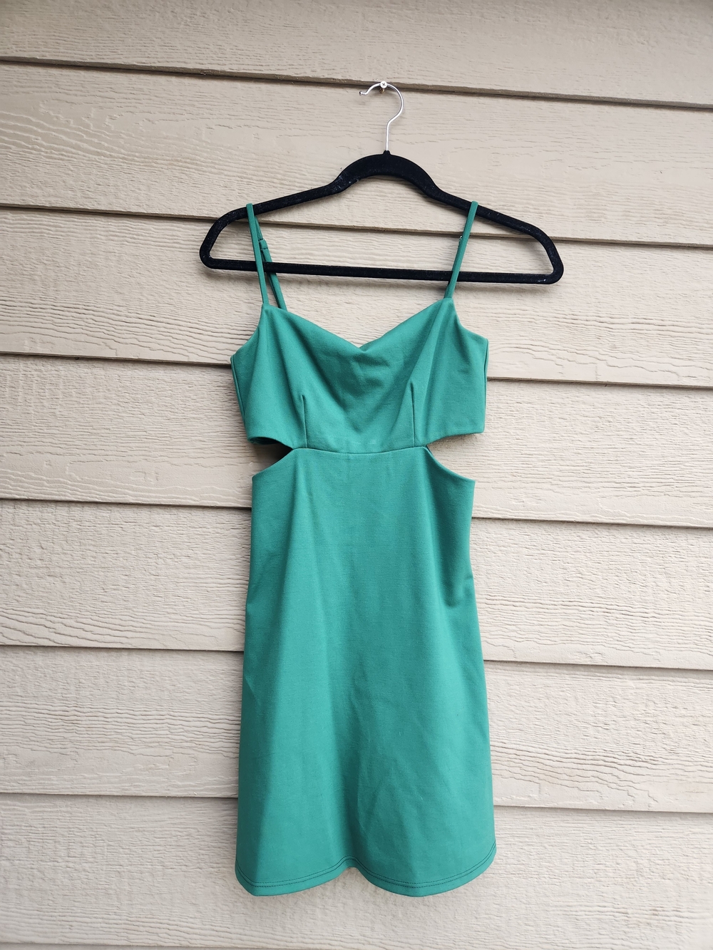 Miss Behave Cutout Green Mini Dress